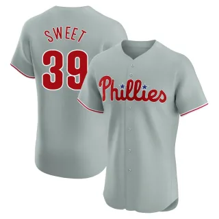 Men's Elite Gray Devin Sweet Philadelphia Phillies Road Jersey
