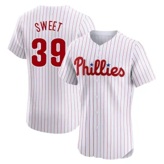 Men's Elite White Devin Sweet Philadelphia Phillies Home Jersey