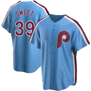 Men's Replica Light Blue Devin Sweet Philadelphia Phillies Road Cooperstown Collection Jersey