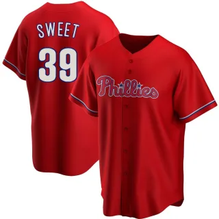 Men's Replica Red Devin Sweet Philadelphia Phillies Alternate Jersey