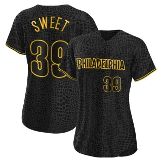 Women's Authentic Black Devin Sweet Philadelphia Phillies Snake Skin City Jersey