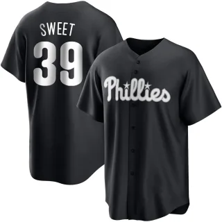 Youth Replica Black/White Devin Sweet Philadelphia Phillies Jersey